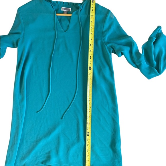 Chelsea28 Teal Tunic with Flared Sleeves - Picture 9 of 11